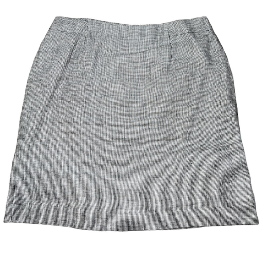Talbots Black and White Houndstooth Irish Linen Skirt